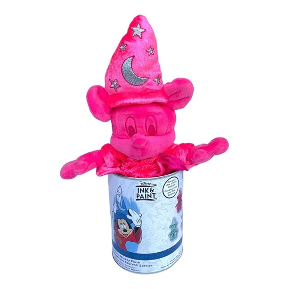 Disney Ink and Paint Series 2 Pink Sorcerer Mickey Mouse Plush - Picture 1 of 7